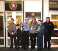 Members of the group which travelled to St Helens to collect the International Peace Light arrive in Douglas