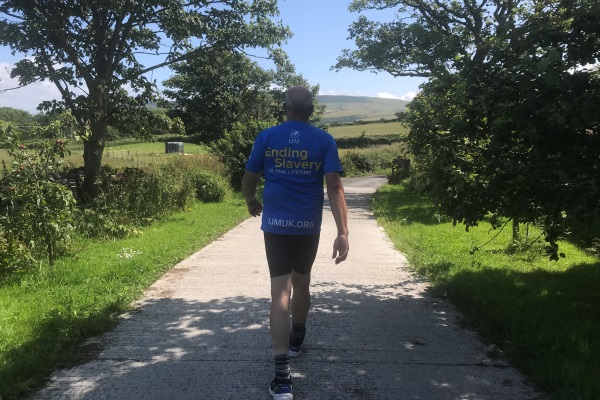 Manxman John Anderson is taking on the length of Great Britain on foot to raise money and spread awareness of worldwide slavery