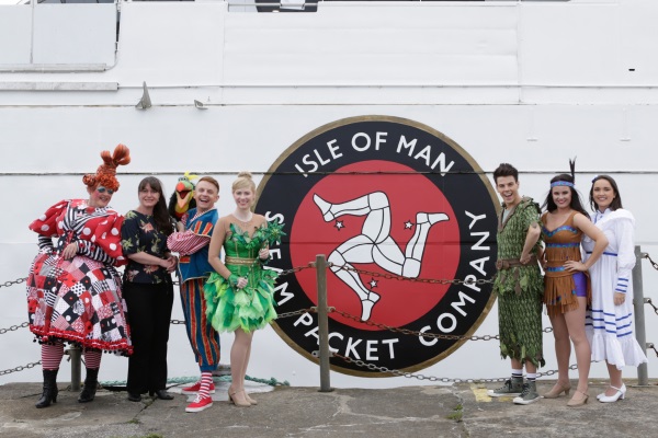 Steam Packet Company Marketing Manager Renee Caley (second on the left) with some of the  Peter Pan cast